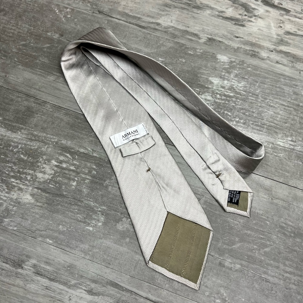 Armani Collezioni Solid Silver On Silver Stripe S… - image 3